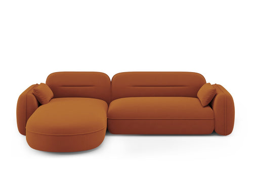 Cosmopolitan Design Modulaire hoekbank links Sydney 4-zits, flueel, terracotta - 165x275x70cm