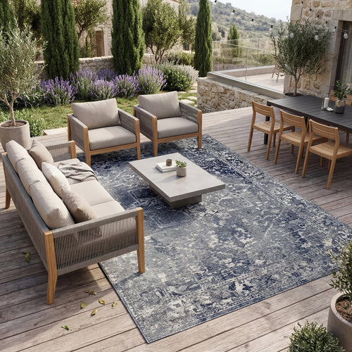 Lola&Moi vloerkleed Deep Blue - blauw - 170x240cm