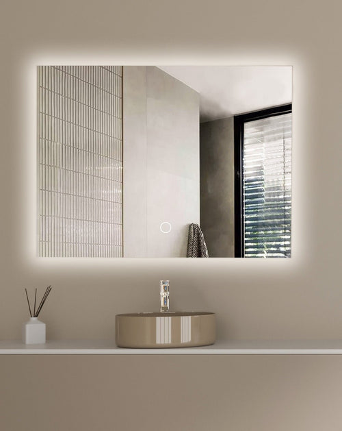 LOMAZOO badkamerspiegel Bryce - met LED verlichting & anti condens - rechthoekig - 80 x 60 cm