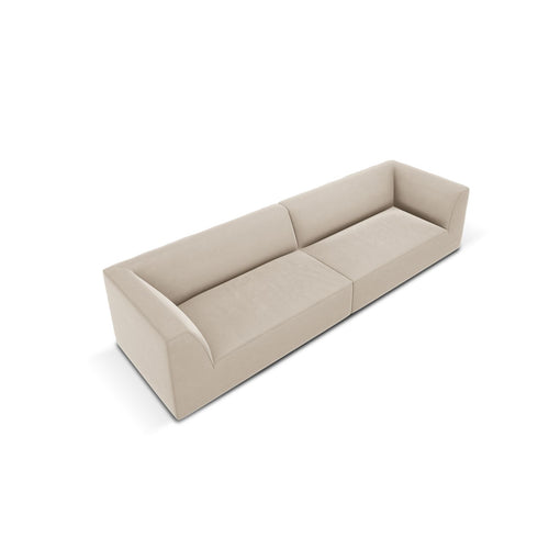Cosmopolitan Design - Bank Siena 4-zits, flueel beige - 93x302x69cm