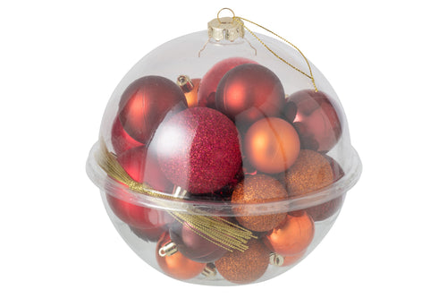J-Line Kerstballen - PS - multikleur - doos van 24