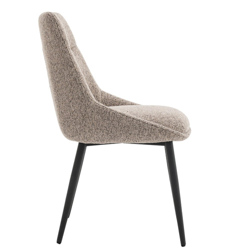 DÉJA Living Eetkamerstoel Malou - Taupe/Zwart - Set van 2 - vtwonen shop