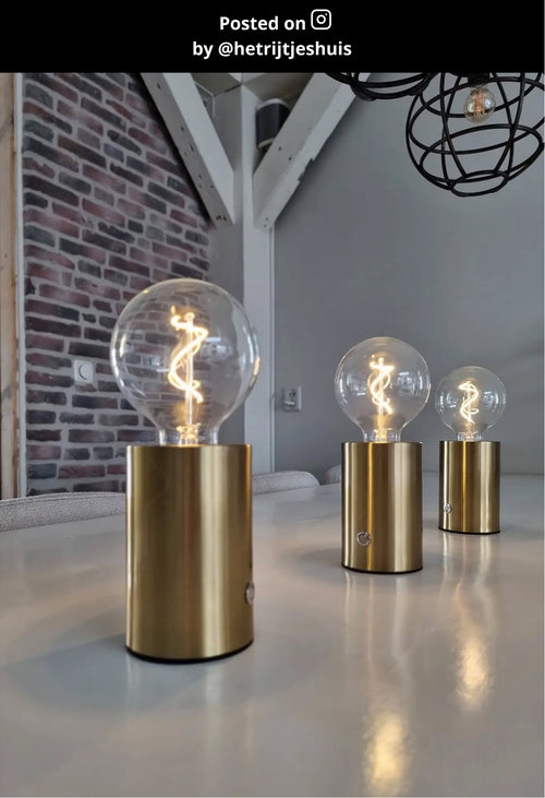 Lucide tafellamp VIVO - 1xE27 - Mat Goud / Messing - vtwonen shop