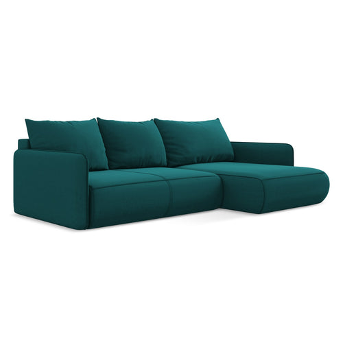 LaMiaSofa hoekbank rechts Palermo - velours - marien - 240x148x86