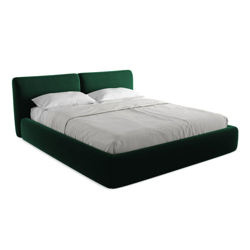 LaMiaSofa Bed met opbergruimte Milano - velours - flessengroen - 200x228x82