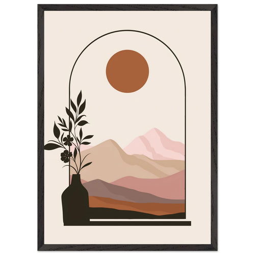 Artfulprints Poster met Lijst Boho – Blush horizon   - 50x70 cm - beige