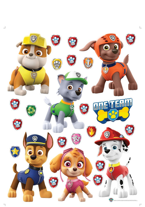 Sanders & Sanders muursticker PAW patrol rood, geel en groen - 85 x 65 cm - 600176