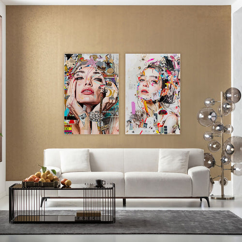 Kare Design Wandfoto artistieke vrouw tegenover 80x120cm
