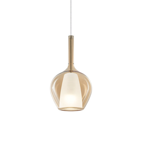 Ideal Lux KALIQUE 18 cm koepelvormige hanglamp voor plafond, amberkleurig, 1x E27 fitting