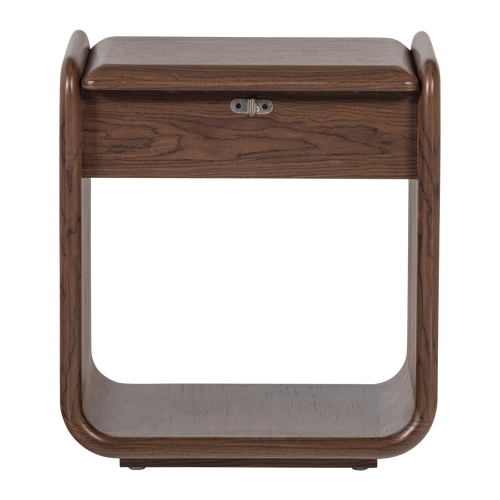 WOOOD nachtkastje met lade Elura - Hout/Fineer - Bruin - 50x40x40