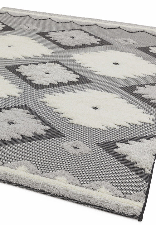 Vloerkleed Easy Living Monty MN01 Black/Cream Tribal 120x170 cm - vtwonen shop