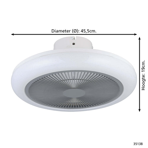 EGLO plafondlamp met ventilator Kostrena - led-cct - wit/grijs - vtwonen shop