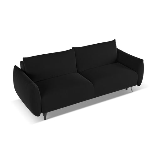 LaMiaSofa 3-zits slaapbank Genova - velours - zwart - 230x105x86