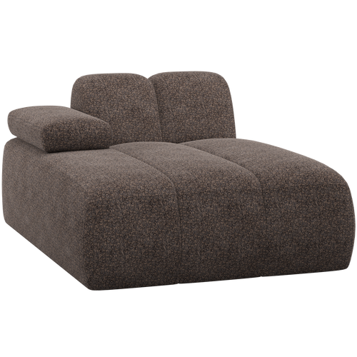 WOOOD chaise longue element bank links Mojo - Wollig - Bruin - 74x124x162