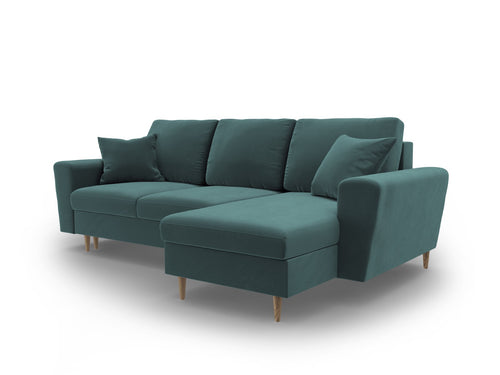 Cosmopolitan Design Omkeerbare converteerbare hoekbank met opbergdoos Kyoto 4-zits, flueel olie - 145x241x88cm