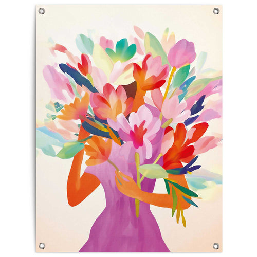 Reinders Lady Flowers tuinposter -  meerkleurig/multi color - woonkamer - 80x60cm