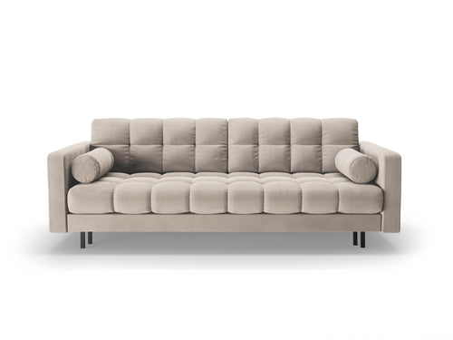 Cosmopolitan Design Slaapbank met opbergdoos Bali 3-zits, flueel donkerbeige - 84x222x105cm