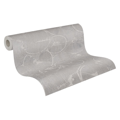 Livingwalls behang 3D-motief grijs en zilver - 53 cm x 10.05 m - AS-379002