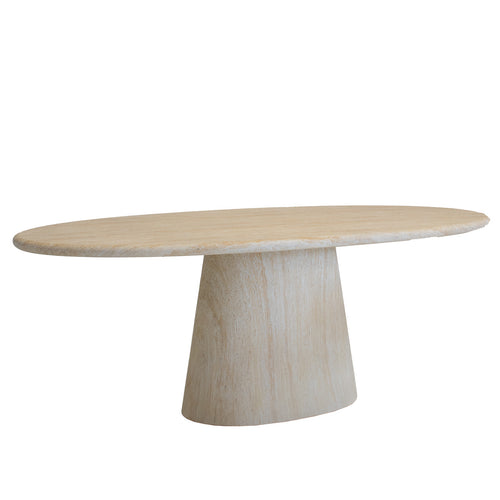 DÉJA Living Tuintafel Brunn - Travertin - Ovaal - 240x100x76cm - vtwonen shop