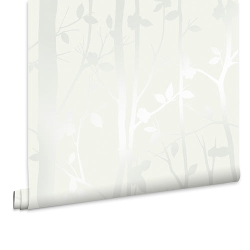 Laura Ashley Vliesbehang - Cottonwood Pearlescent White