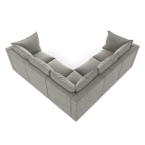 LaMiaSofa Modulaire hoekbank Ravenna - velours - grijs - 255x255x77