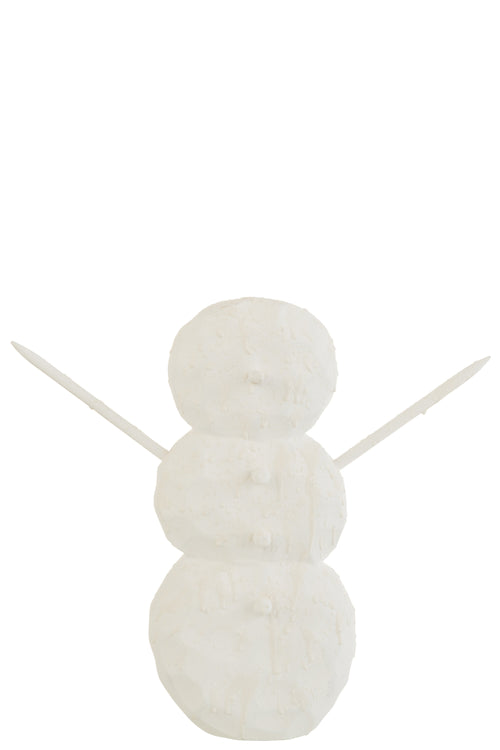 J-Line figuur Sneeuwman - hout - wit - vtwonen shop