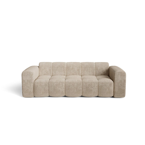 Premium Interiors - Sofa BLOOM - fluweel met reliëf beige 241cm