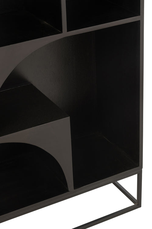 J-Line rek Mode - mango hout/mdf - zwart