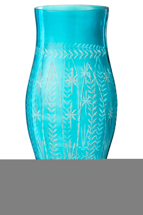 J-Line windlicht Tarifa - glas - azuur - large