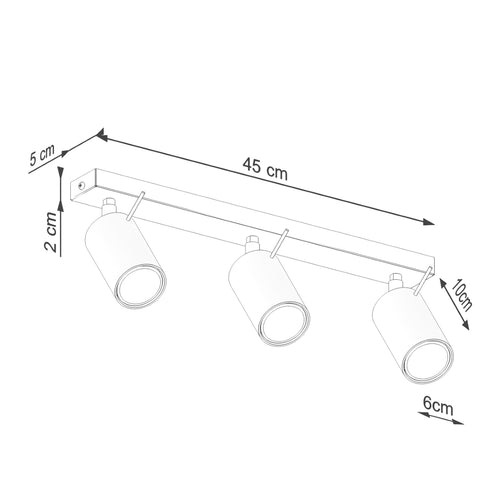 Sollux Lighting Plafondlamp RING 3L rood ochra - 45x6x17cm
