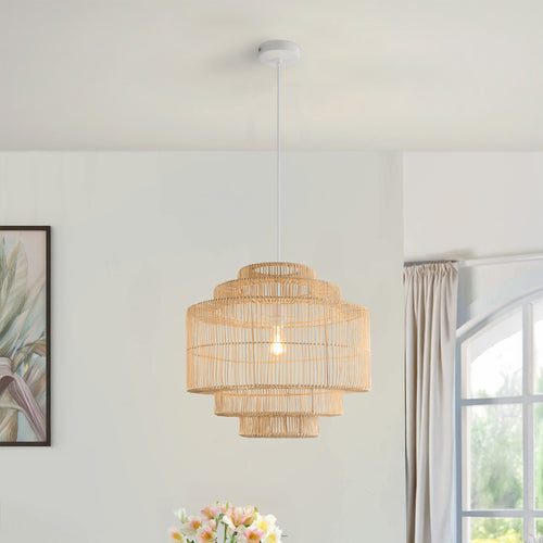 HOME DELUXE Hanglamp van Rotan SIA - Wit/Bamboe - vtwonen shop