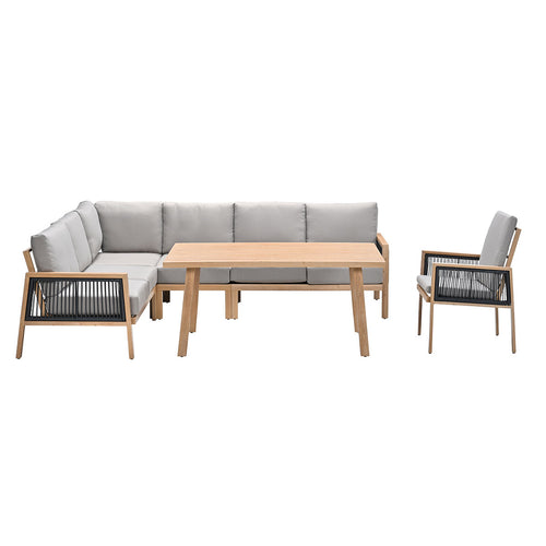 Garden Impressions lounge dining set San Capri teak look - 6-delig incl. stoel
