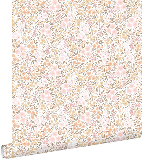 ESTAhome behang bloemetjes zacht roze en beige - 53 cm x 10.05 m - 139533