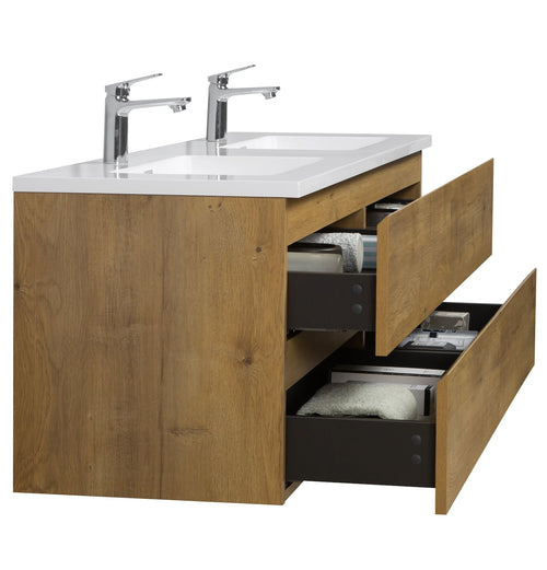 Badplaats Badkamermeubel Set Angela 160 cm – Eiken – Badmeubel met Wastafel