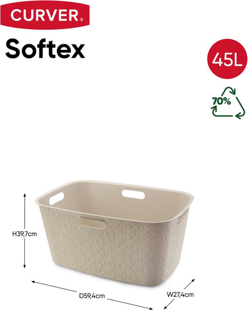 Curver Softex Wasmand - 45 liter - 57x37x27cm - Beige - vtwonen shop