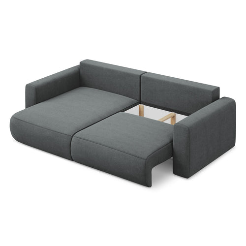 LaMiaSofa hoekbank links Perugia - textuurstof - grijs - 240x149x82