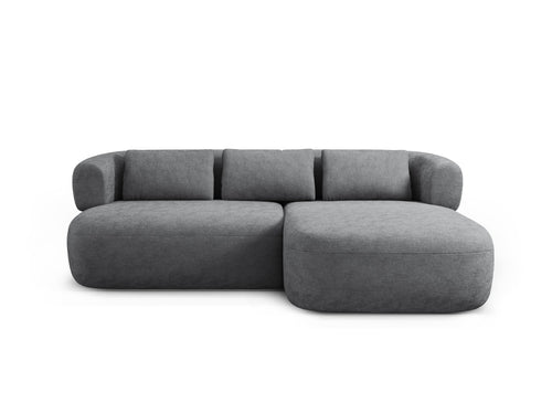 Micadoni rechter hoekbank Jenny 5-zits, chenille donkergrijs - 145x200x73cm