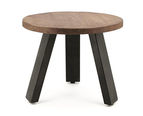 FurniLux Mangohout Salontafel - Een Stijlvolle Ronde 50 cm - vtwonen shop