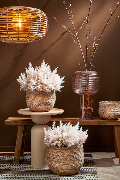 Mica Decorations Jorck Plantenmand - H19 x Ø22 cm - Zeegras - Lichtbruin - vtwonen shop