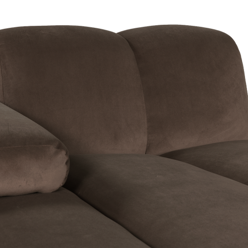 WOOOD chaise longue bank links Mojo - Velvet - Bruin - 74x124x162