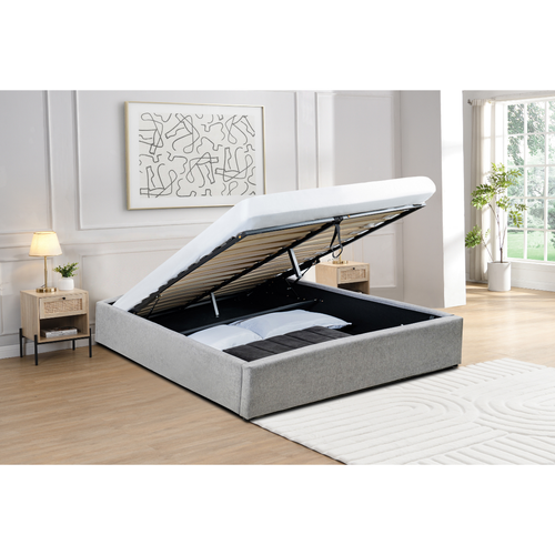 Calicosy - ALBA Bed met opbergruimte - Grijs - 152x204x36,5 cm