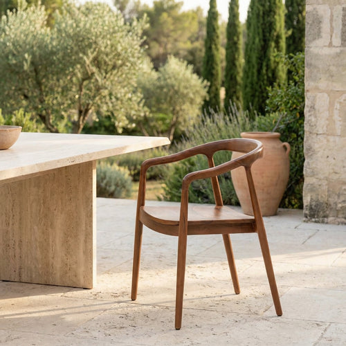 DÉJA Living Tuinstoel Lasse - Walnoot Hout - Set van 2