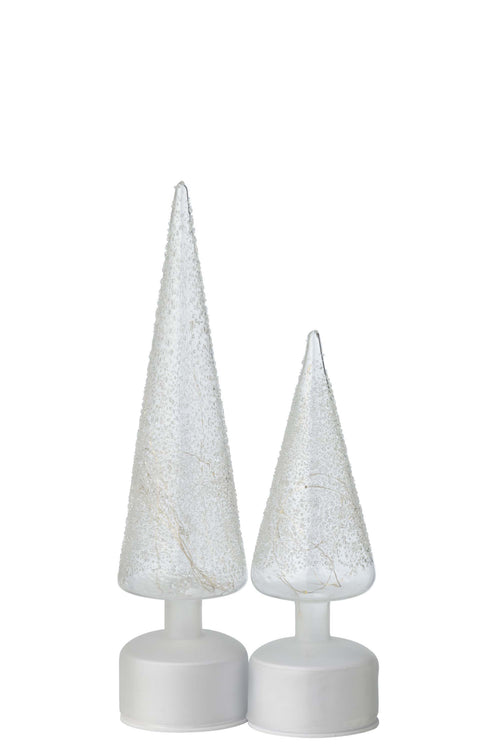 J-Line decoratie Boom Draaiend - glas - wit/transparant - large - LED lichtjes - vtwonen shop