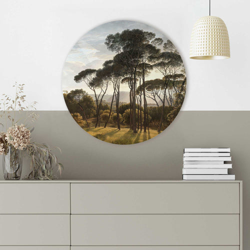Reinders glasschilderij Hendrik Voogd - Italiaans Landschap - Ø 50cm