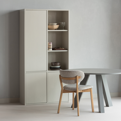 WOOOD eettafel Ø129 cm Rhonda - Eiken - Warmgrijs - 75x129x129