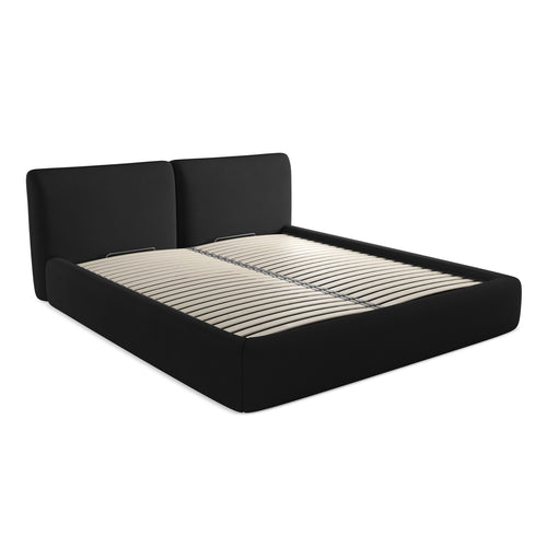 LaMiaSofa Bed met opbergruimte Milano - chenille stof - zwart - 200x228x82