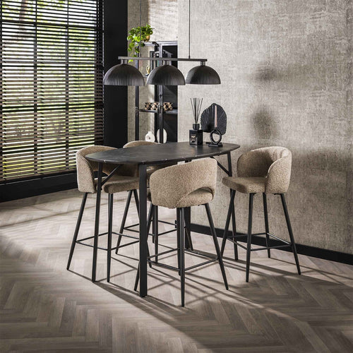 Giga Meubel Bartafel Deens Ovaal - Keramieklook - 140x75x92cm