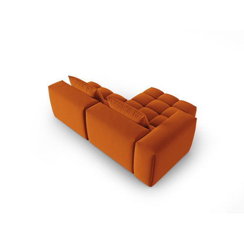 Cosmopolitan Design - Modulaire hoekbank links Verona 3-zits, flueel terracotta - 145x205x70cm