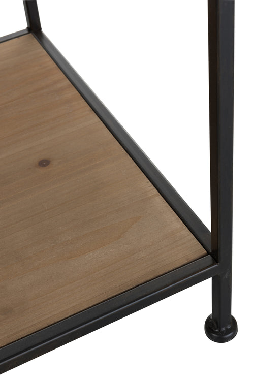 J-Line rek Textiel - metaaal/hout - zwart/naturel