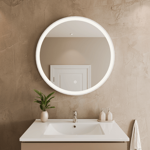 LOMAZOO badkamerspiegel Oslo - met LED verlichting & spiegelverwarming - rond - 80 cm